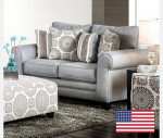 Gray Stain Resistant Sofa/love Set with pillows RETAIL $3190