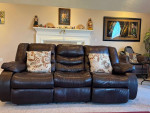 Leather Sofa and Love Seat with recliner for Sale
