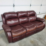 Gorgeous Brown Leather Dual Reclining Sofa
