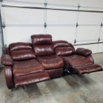 Gorgeous Brown Leather Dual Reclining Sofa