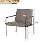 New set of 2 Middle Back Gray Accent Living Room Lounge Sofa Chair