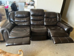 Moving Sale! Power Reclining Leather Sofa and Armchair