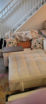 For Sale: Versatile 3-in-1 Convertible Sleeper Sofa Bed with Extras