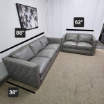 NEW Top Grain Leather Sofa and Loveseat Couch Set (FREE CURBSIDE DELIV