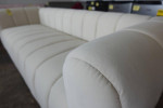 US Pride Furniture Tufted Velvet Modern Sofa Couch w/ Low Back, Ivory