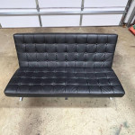 Modern Knoll-style Barcelona Loveseat/Sofa Black Leather