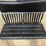 Modern Knoll-style Barcelona Loveseat/Sofa Black Leather