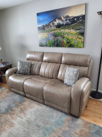 Leather sofa and loveseat