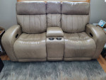 Leather sofa and loveseat