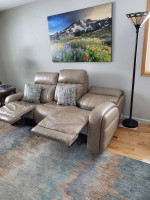 Leather sofa and loveseat