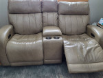 Leather sofa and loveseat