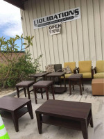 SOFA BED, COFFEE TABLES, CHAIRS, STOOLS