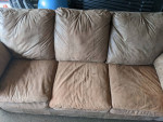 Beige leather sofa