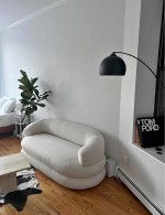 Ultra Modern Italian-Style White Bouclé Sofa