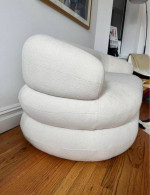 Ultra Modern Italian-Style White Bouclé Sofa