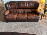 Leather Sofa and Ottoman