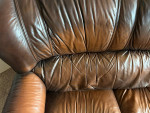 Leather Sofa and Ottoman
