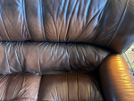 Leather Sofa and Ottoman