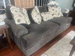 Living Spaces Gray Sofa and Loveseat