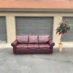 Ethan Allen Burgundy Leather Sofa - Delivery