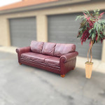 Ethan Allen Burgundy Leather Sofa - Delivery