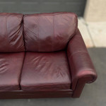 Ethan Allen Burgundy Leather Sofa - Delivery