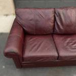 Ethan Allen Burgundy Leather Sofa - Delivery