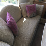 Chenille Sofa Cream/Taupe Couch