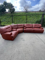 Macys Leather double Power recliner sectional sofa couch, free local delivery
