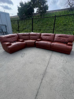 Macys Leather double Power recliner sectional sofa couch, free local delivery