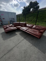Macys Leather double Power recliner sectional sofa couch, free local delivery