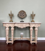 Marble Top Carved Legs Console/Foyer/Sofa Table