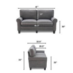 Serta Copenhagen Modern Sofa 61" Loveseat Couch with Pillowed Back Cushions and 