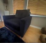 Luxury Navy Blue Cotton Velvet Accent Chair - Sofa Chair