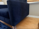 Luxury Navy Blue Cotton Velvet Accent Chair - Sofa Chair