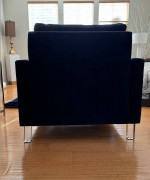 Luxury Navy Blue Cotton Velvet Accent Chair - Sofa Chair