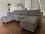9 piece HONBAY U-Shaped Classic Modular Sofa w/ Storage Seater