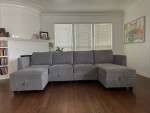 9 piece HONBAY U-Shaped Classic Modular Sofa w/ Storage Seater