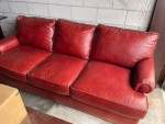 Reduced! Beautiful Drexel Heritage Red Leather Sofa