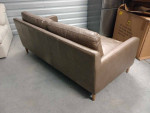 NEW 72" Deep-Seat Gray Top-Grain Leather Sofa