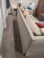 Down filled sectional sofa with connecting love seat