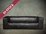 In Stock! Black Top Grain Wax Pull-up Leather Sofa - Sonoma
