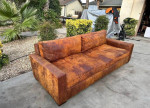 Restoration Hardware Maxwell Destroyed Leather Sectional Sofa - Delivery Availab