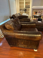96" Original Lancaster sofa, chair, and ottomans