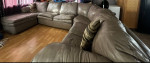 Leather sleeper sofa