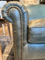 Green Leather Sofa by Hancock&Moore