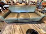 Green Leather Sofa by Hancock&Moore