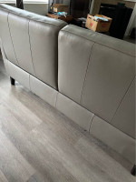 Dania gray leather electric recliner sofa