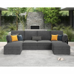 Amerlife 124 Inches Modular Sectional Sofa, Oversized Sectional Sofa w