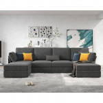 Amerlife 124 Inches Modular Sectional Sofa, Oversized Sectional Sofa w